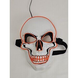 Happy Halloween orange light up Cosplay Horror mask costume Accessory Skull Mask